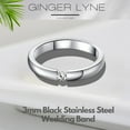 thumbnail image 2 of Wedding Band Ring for Women or Men Stainless Steel Crystal Ginger Lyne Collection, 2 of 7