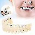 thumbnail image 3 of Smile Snap On False Teeth Upper Lower Dental Veneers Dentures Tooth Cover Set _fs, 3 of 5