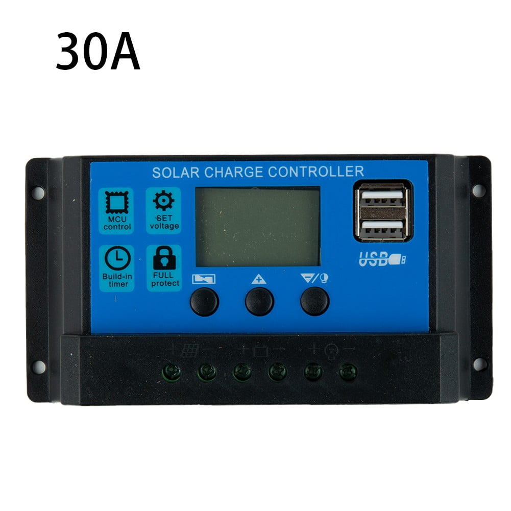 BAMILL Solar Panel Charge Controller Regulator 12V/24V auto dual USB