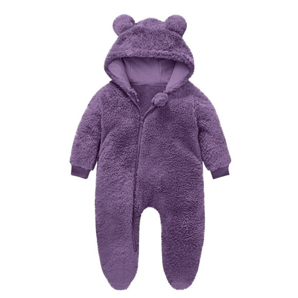 HAiming Newborn Baby Boys Cotton Hooded Romper Outfit Long Sleeve Jumpsuit Snowsuit Fall Winter Clothes