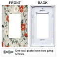 thumbnail image 3 of Yayeee Rocker Switch Wall Plate 2-Gang 4.7"x4.6" Home Decorative Outlet Cover, Red and White Floral Pattern, 3 of 6