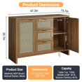 thumbnail image 2 of AKDSteel 47.2 Buffet en Rotin avec Rangement, Table Console Boho avec Tiroirs et 3 Portes, 2 of 8