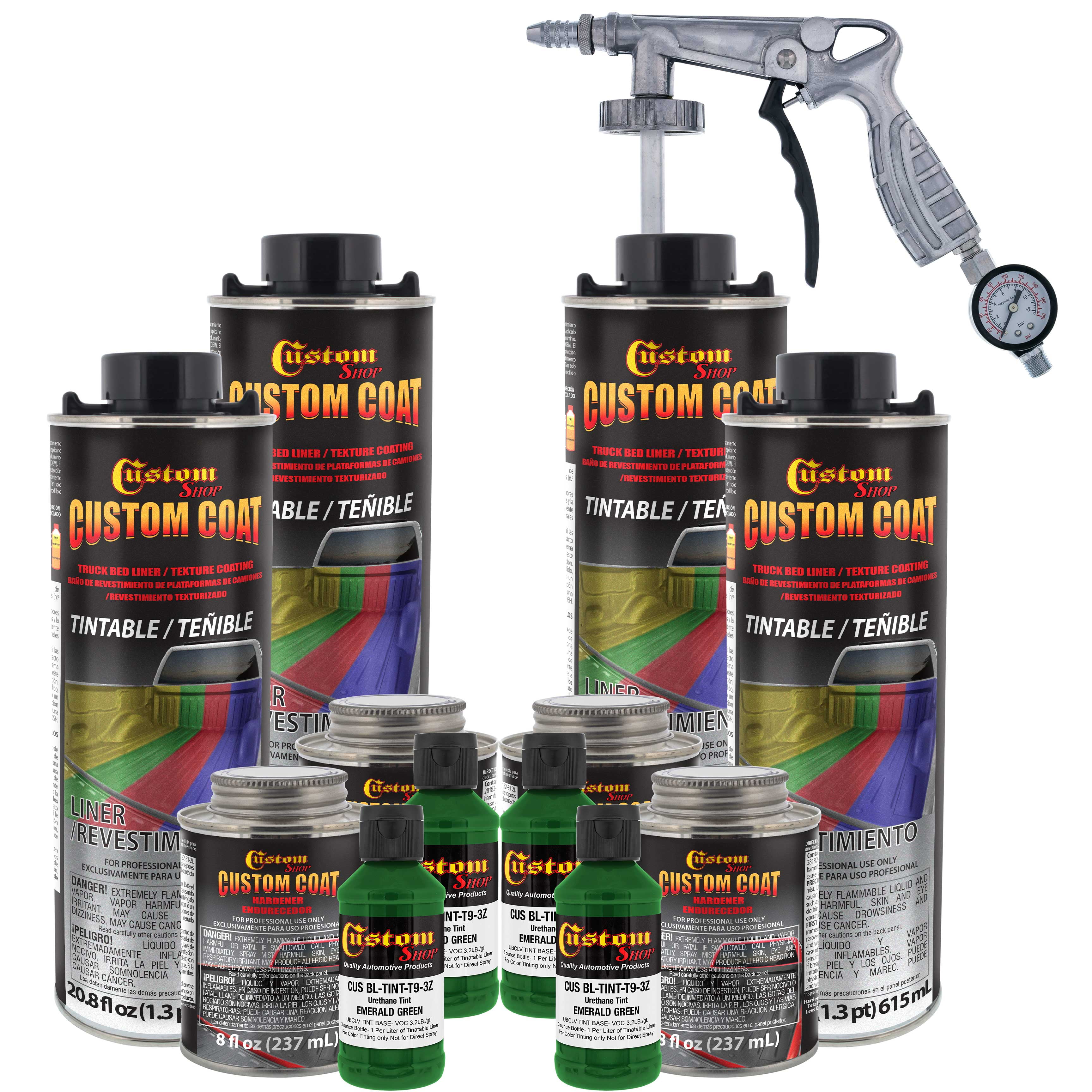 Custom Coat Emerald Green 1 Gallon Urethane SprayOn Truck Bed Liner