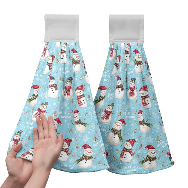 Juego de toallas colgantes con forma de muñeco de nieve navideño de Kwlegh, 30 x 43 cm, suaves
