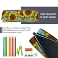 thumbnail image 5 of Fotbe Sunflowers Pattern Leather Pencil Case, Pencil Pouch with Durable Zipper, Compact and Stylish Organizer for Stationery, Art Supplies, Travel Essentials, 5 of 7