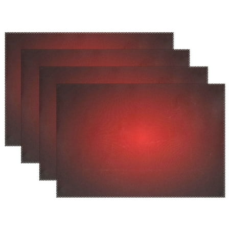 

Ryvnso Placemats Set of 4 Gradient Red Dining Mats Heat-Resistant Non-Slip Washable Table Mat