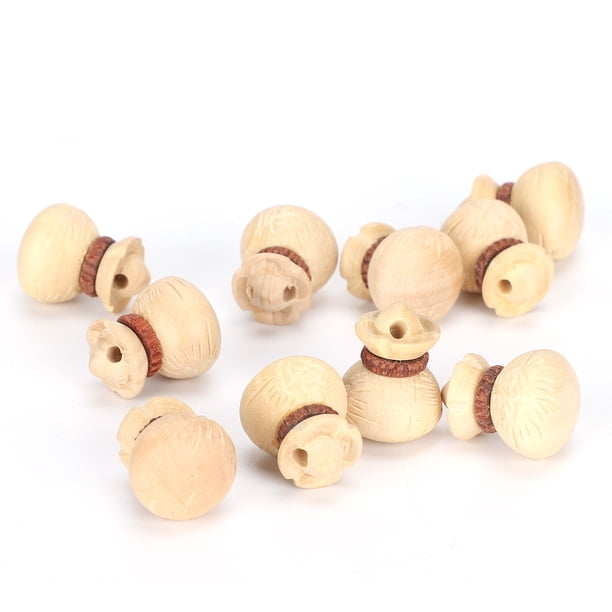 Colgante de madera, suministros hechos a mano de bricolaje Durable 10 piezas Accesorios tallados 0.7x0.5in Adornos tallados en madera, pulseras para bolsa de dinero Unbranded 1218200070211