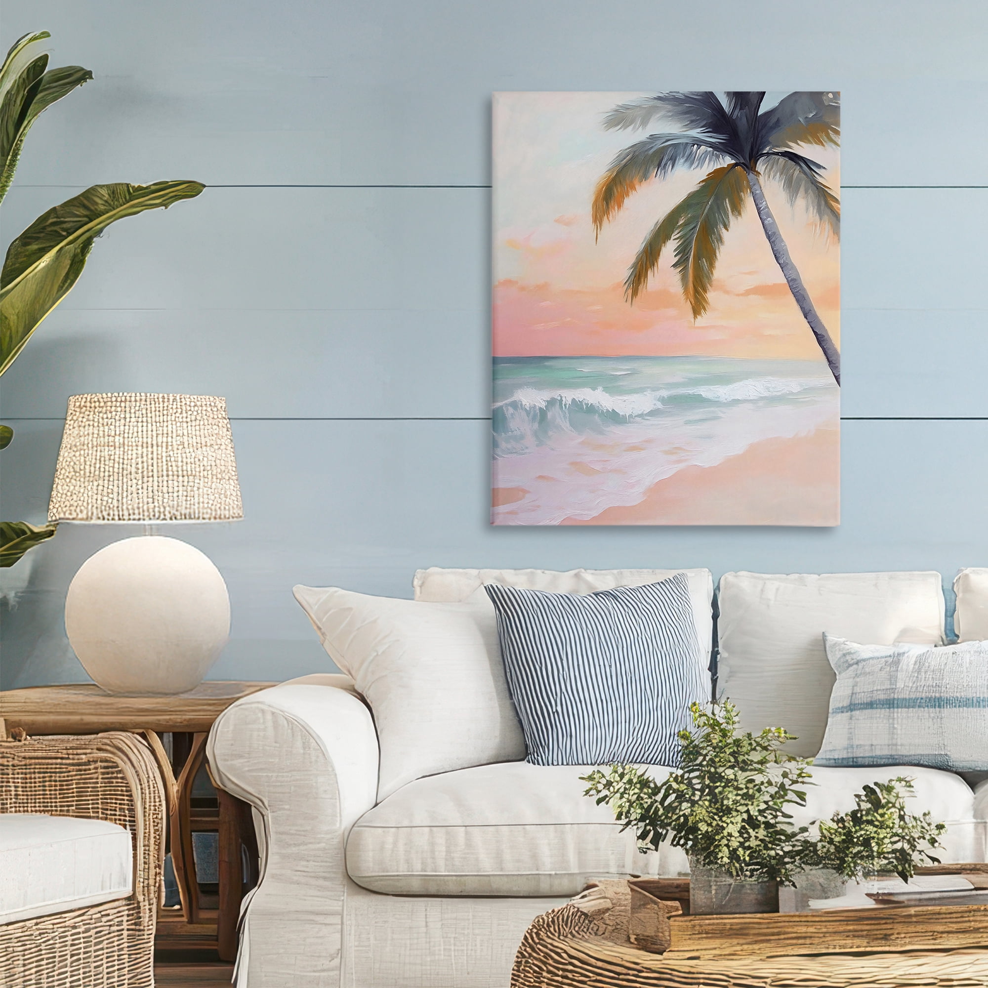 Stupell Industries Tranquil Sunset & Beach Palm Canvas Wall Art, design by Creative Studio