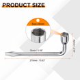 thumbnail image 2 of Uxcell Car Spare Tire Lug Wrench 24mm Carbon Steel l Type Slotted End Hexagon Socket Wrench L-shaped Tire Repair Tool for Automobile Repair, 2 of 6