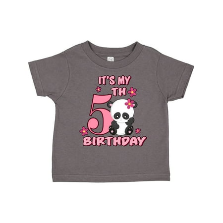 

Inktastic It s My Fifth Birthday with Panda Bear Gift Toddler Toddler Girl T-Shirt