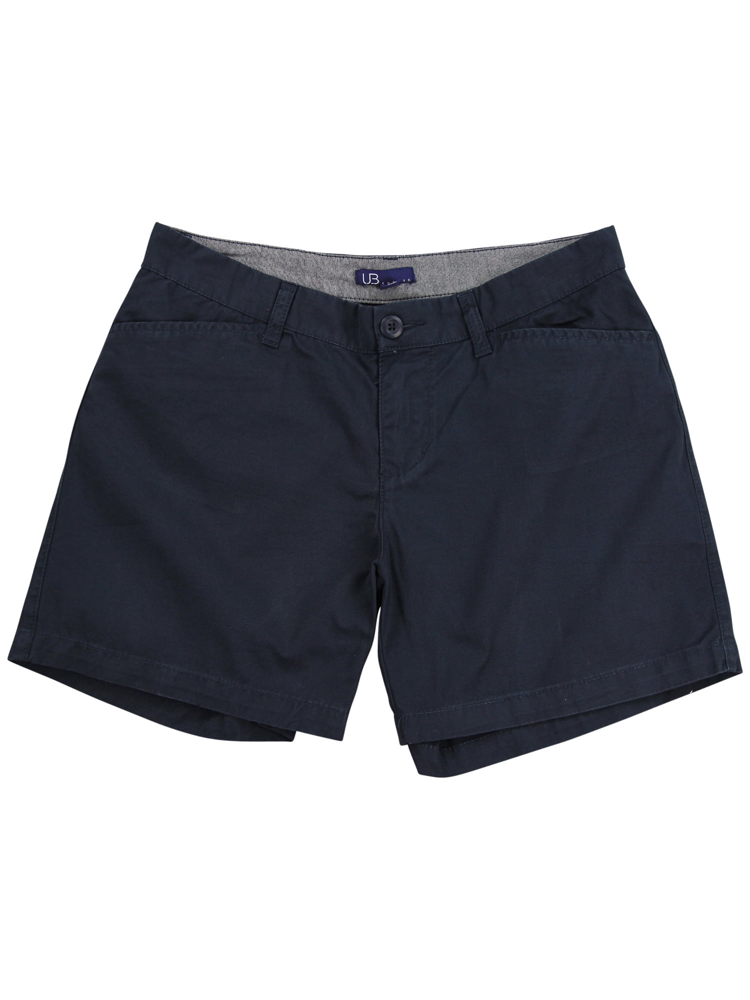 Women's Flat Front Chino Shorts (Navy 