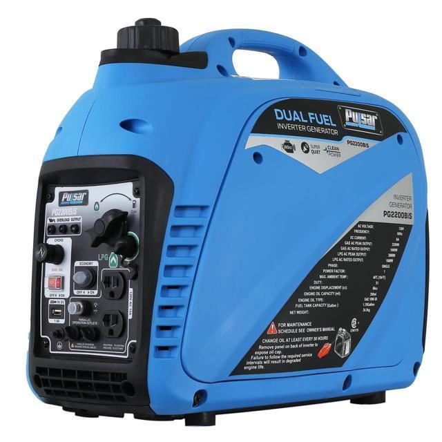 Pulsar 2,200W Portable Dual Fuel Quiet Inverter Generator with USB