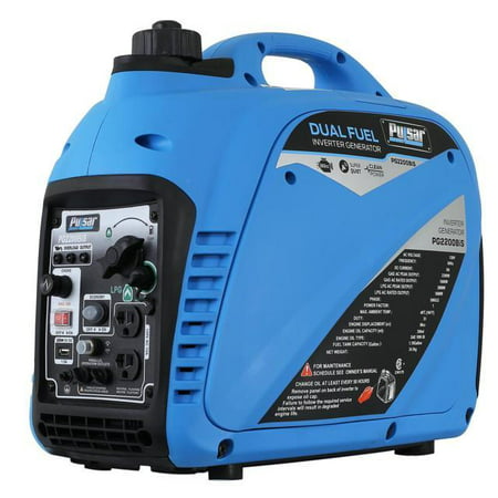 Pulsar 2,200W Portable Dual Fuel Quiet Inverter Generator with USB Outlet & Parallel Capability, CARB Compliant,