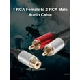 thumbnail image 6 of fankhu RCA 1 Female to 2 Male Adapter Audio Y Splitter Cable Amplifier Subwoofer, 6 of 9