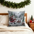 thumbnail image 5 of Christmas Pillow Cover Printed Santa Claus Reindeer Holiday Home Decor Pillow Case for Sofa Bedroom Festive Seasonal Decorations, 5 of 5