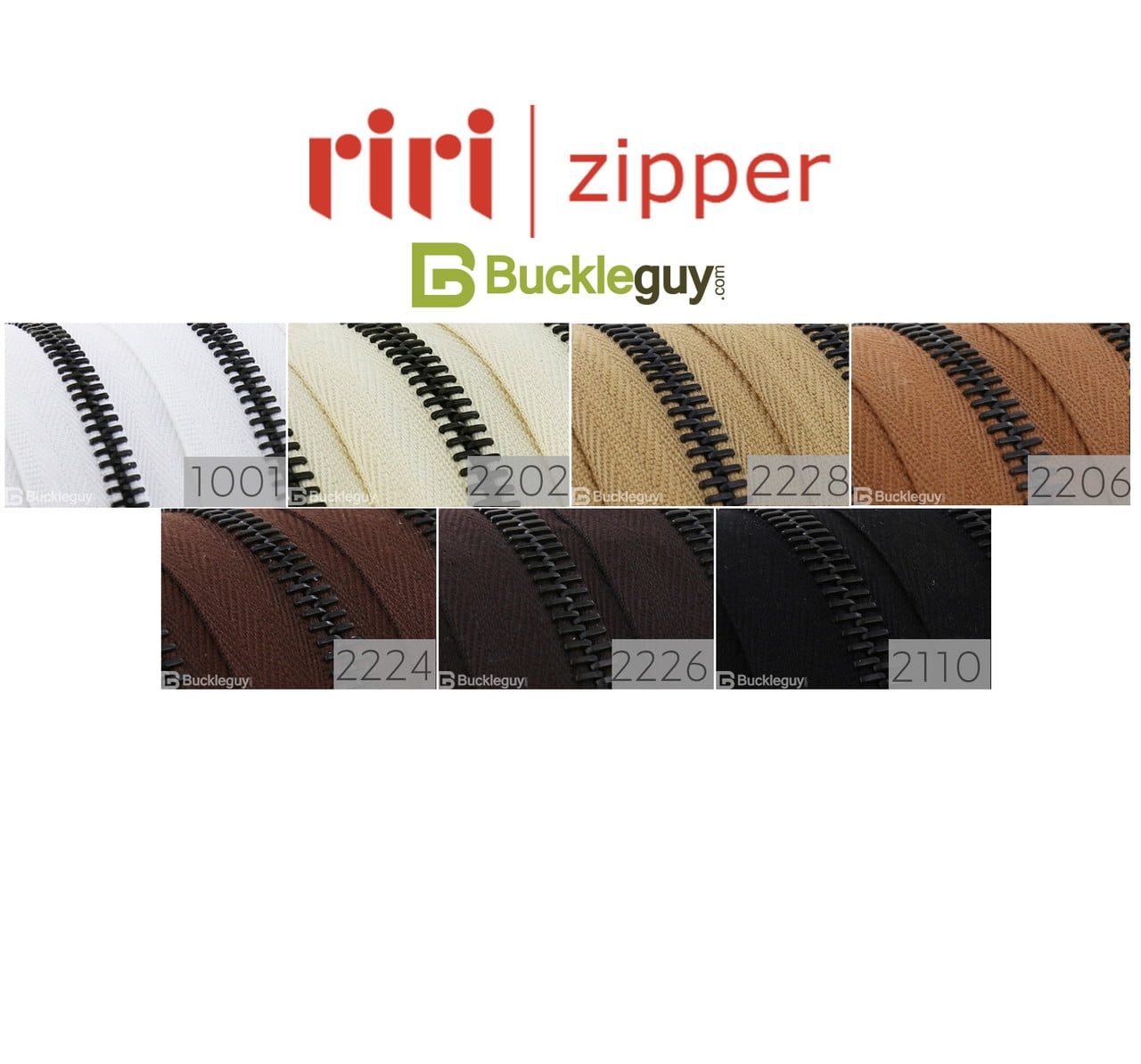 Riri Zipper, Continuous Chain, Combi, Black Teeth (EB)