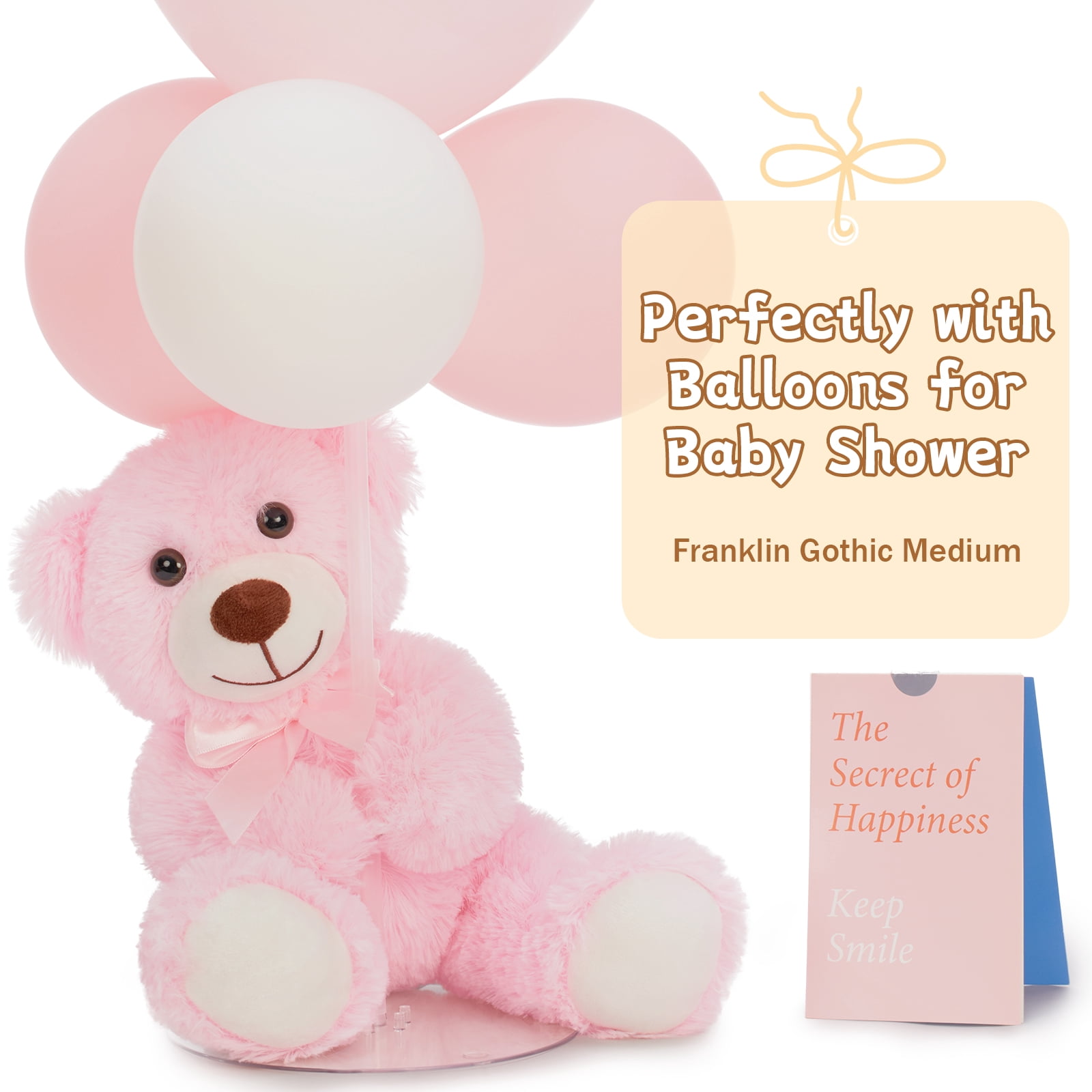 MaoGoLan 10 Pcs Pink Bear Stuffed Animals Set 13'' Cute Plush Stuffed Bear Toy Bulk