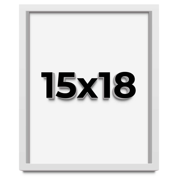 15x18 Shadow Box Frame White | 1 Inches Deep Real Wood Contemporary Shadowbox Display Frame | UV