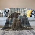 thumbnail image 2 of WYYP  Wildlife Jacquard Woven Blend Throw Blanket Eagle White, 2 of 6