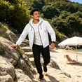 thumbnail image 5 of Sewkxo Men's Cycling Rain Jackets Waterproof Running Bike Windbreaker Lightweight Packable Hooded Jacket,White 4XL, 5 of 7