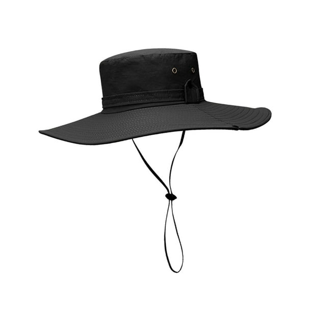Sombrero de cubo Sombrero de protección solar Unisex Plegable Pescador Verano Impermeable Gorras de pesca Visera para viajes al aire libre Estilo A Negro