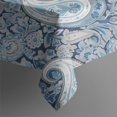 thumbnail image 2 of Blue Pioneer Flower and Paisley Pattern (3) Rectangle Tablecloth 60"x102",Waterproof Polyester Rectangle Table Cloth, Wipeable Spillproof Polyester Tablecloth for Dining, Camping, Indoor and Outdoor, 2 of 6