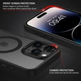 thumbnail image 5 of for iPhone 15 Pro Case, 15 Pro Phone Case [Compatible with Magafe] [Military Grade Protection] Magnetic Shockproof Translucent Matte Slim Protective Case Cover for iPhone 15 Pro 6.1"-Black, 5 of 14