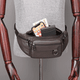 thumbnail image 5 of Sac Banane en Cuir pour Homme Sac de Taille en Cuir Véritable Sport Voyage Randonnée, 5 of 5