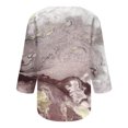 thumbnail image 5 of Qiopertar Tunique Basique à Manches 3/4 Imprimée Col Rond Boutonnée Blouses en Solde Livraison Gratuite jusqu'à 90 % de Réduction, 5 of 5