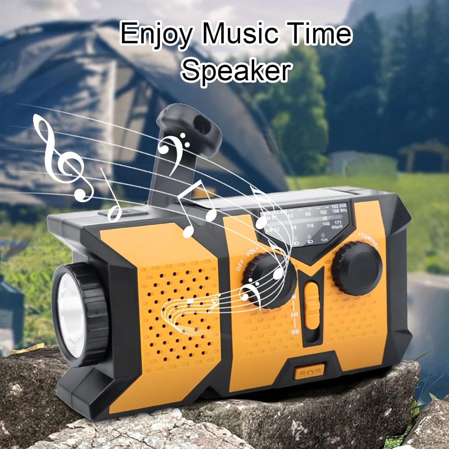 NOAA Weather Radio, 2000mAh Solar Hand Crank Emergency Radio with AM/FM/WB, Portable Survival Radio with LED Flashlight, Phone Charger, for Home Power Outage Camping Hurricane Preparedness
