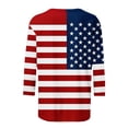 thumbnail image 5 of JTZGDY Plus Size 3/4 Length Sleeve Womens Tops Funny American Flag 4th of July Shirts Stars Stripes Patriotic Tshirts Trendy Holiday USA Flag Tunic Blouses Multicolor#01 XXL, 5 of 6