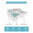 thumbnail image 5 of Quilts Twin-XL Size Bedding Set, Marine Life Lightweight Quilted Comforter, Summer Coastal Nautical Coral Conch Seashells Soft Bedspread Coverlet with Pillow Covers for All Season, 68" x 98", 5 of 7