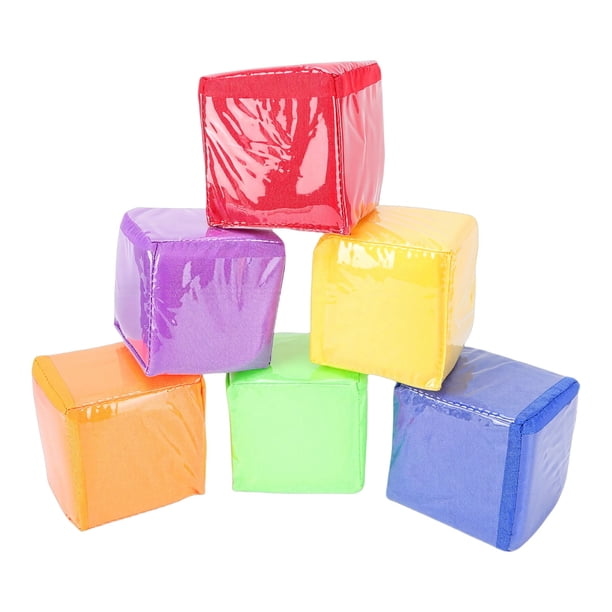 Dados 6 Piezas Juego Educativo Dados Dados De Espuma Suave Con 6 Bolsillos Laterales Transparentes Para La Enseñanza En El Aula