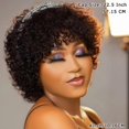 thumbnail image 5 of Wig Afro Brown Blonde Small Curly Synthetic Hair Headpiece Synthetic Wig, 5 of 5
