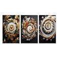 thumbnail image 2 of Designart "Golden Ornament Black Pattern" Abstract Spirals Wall Art Set Of 3 - Transitional Gold Gallery Wall Set For Home Decor, 2 of 6