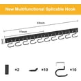 thumbnail image 3 of GARLWOLEX 2 Pack Broom Hanger Wall Mount ,  Broom Holder Utility Rack with 10 S-Holder and 10 Hooks, Garden Tool Organizer, Cleaning Supplies Organizer, 3 of 7