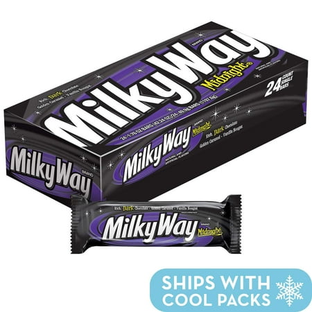 Milky Way Nougat (MILKY WAY-- Single Size Candy Bars--Midnight Dark Chocolate Caramel Nougat Candy Bars--Individually Sized--24-1.76oz. Individual Bars 1.76)