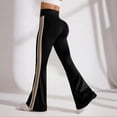 thumbnail image 5 of CHIUNL Retro Side Stripe Flare Leggings, High Rise Tummy Control Yoga Pants with Front Ankle Split, Slimming Sporty Tights for Gym & Streetwear (Black L), 5 of 6