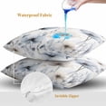 thumbnail image 4 of Throw Pillow Covers 20x20 Inch Set of 2, Blue Beige Spring Floral Waterproof Outdoor Pillow Covers, Summer Botanical Watercolor Decorative Cushion Pillowcases for Couch, Sofa, Bed, Garden, Patio, 4 of 9
