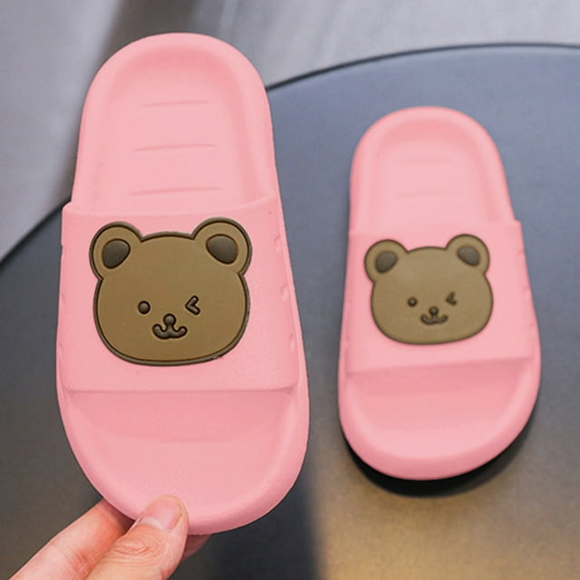 PMVFHDE Vêtements pour Enfants Pantoufles Maison Antidérapantes Semelles Souples Bain Intérieur et Extérieur pour Garçons et Filles Mode Pantoufles Filles Rouges,34