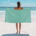 thumbnail image 3 of Beach Towel Mint Green Turquoise Bath Pool Towels Solid Teal Color Absorbent Beach Towel Soft Large Quick Dry Lightweight Camping Travel Sports Yoga Gym Swim Towels for Adult 35x70 Inch, 3 of 9