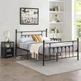 thumbnail image 2 of VECELO 3-piece Bedroom Set, Full Size Metal Platform Bed Frame and 2 Black Nightstands, 2 of 8