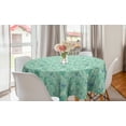 thumbnail image 1 of Tropical Round Tablecloth, Rhythmic Abstract Palm Leaves Pastel Colors, Circle Table Cloth Cover for Dining Room Kitchen Decor, 60", Mint Green Ceil Blue, by Ambesonne, 1 of 2