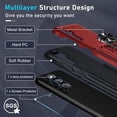 thumbnail image 3 of Samsung Galaxy A54 5G Case with 1 Pcs Screen Protector+1 Pcs Camera Lens Cover,Heavy Duty Shockproof Full Body Protective Phone Cover Built in Finger Ring Stable Holder Kickstand,2023 Red, 3 of 14