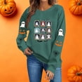 thumbnail image 5 of Jsaierl Halloween Sweatshirts for Women Cute Ghost Print Pullovers Trendy Classic Round Neck Long Sleeve Sweater Tops Halloween Costumes, Sizes S-2XL, 5 of 9