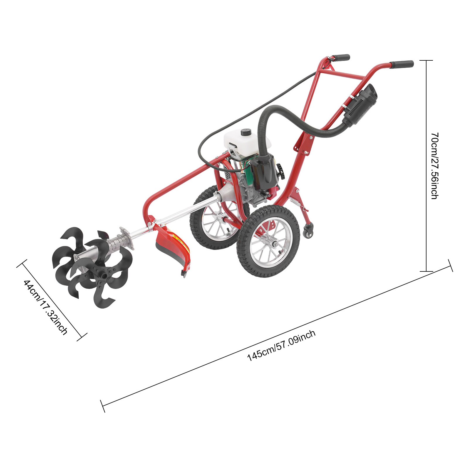 TFCFL 4-stroke Gasoline Engine Gasoline Cultivator Air-cooled Mini Cultivator Handheld Upright Micro Cultivator