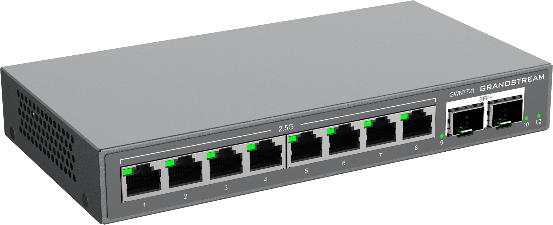 Grandstream GWN7721 | 10-Port Gigabit Ethernet Layer 2 Lite Managed Network Switch | Desktop/Wall-Mount | Metal Design