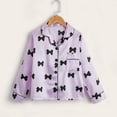 thumbnail image 6 of FAIWAD Kids Satin Pajamas Sets Girls Bow Button Down Pjs Long Sleeve Nightwear 2 Piece Lounge Sets, 6 of 7