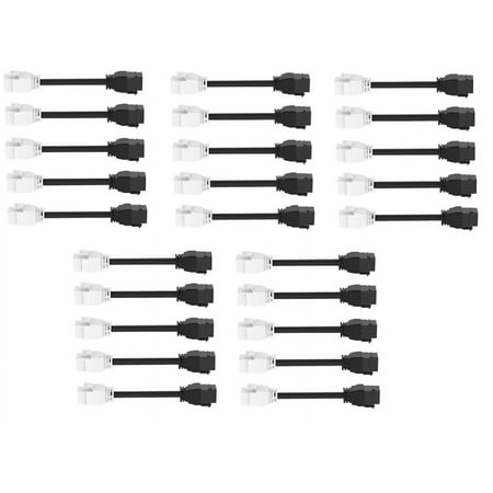 RiteAV - HDMI Female-Female Pigtail Extension Cable Coupler Keystone Dongle Jack Black/White (25 Pack)