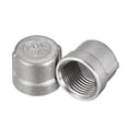 thumbnail image 6 of Uxcell  Female Threaded Stainless Steel 304 Pipe Cap 2 Count 3/8 NPT, 6 of 6